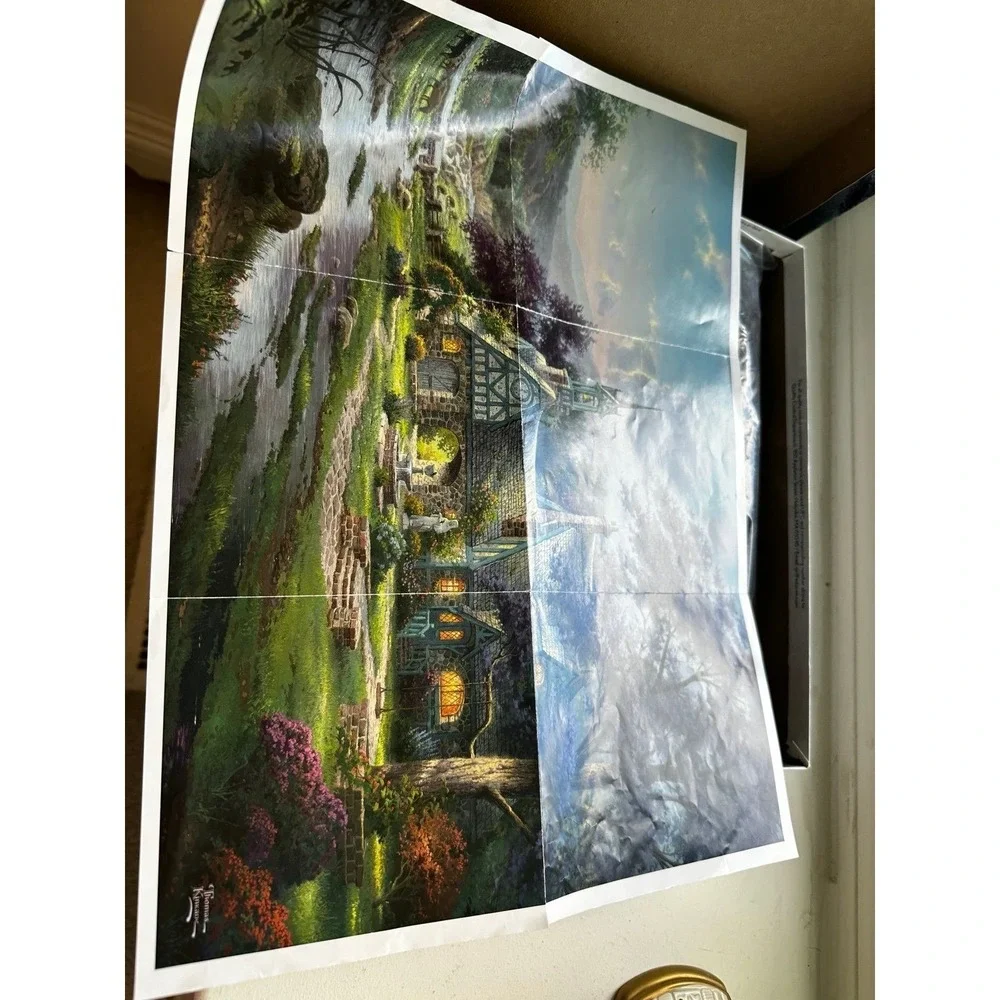 Ceaco Thomas Kincade Clocktower Cottage 1500 piece jigsaw puzzle